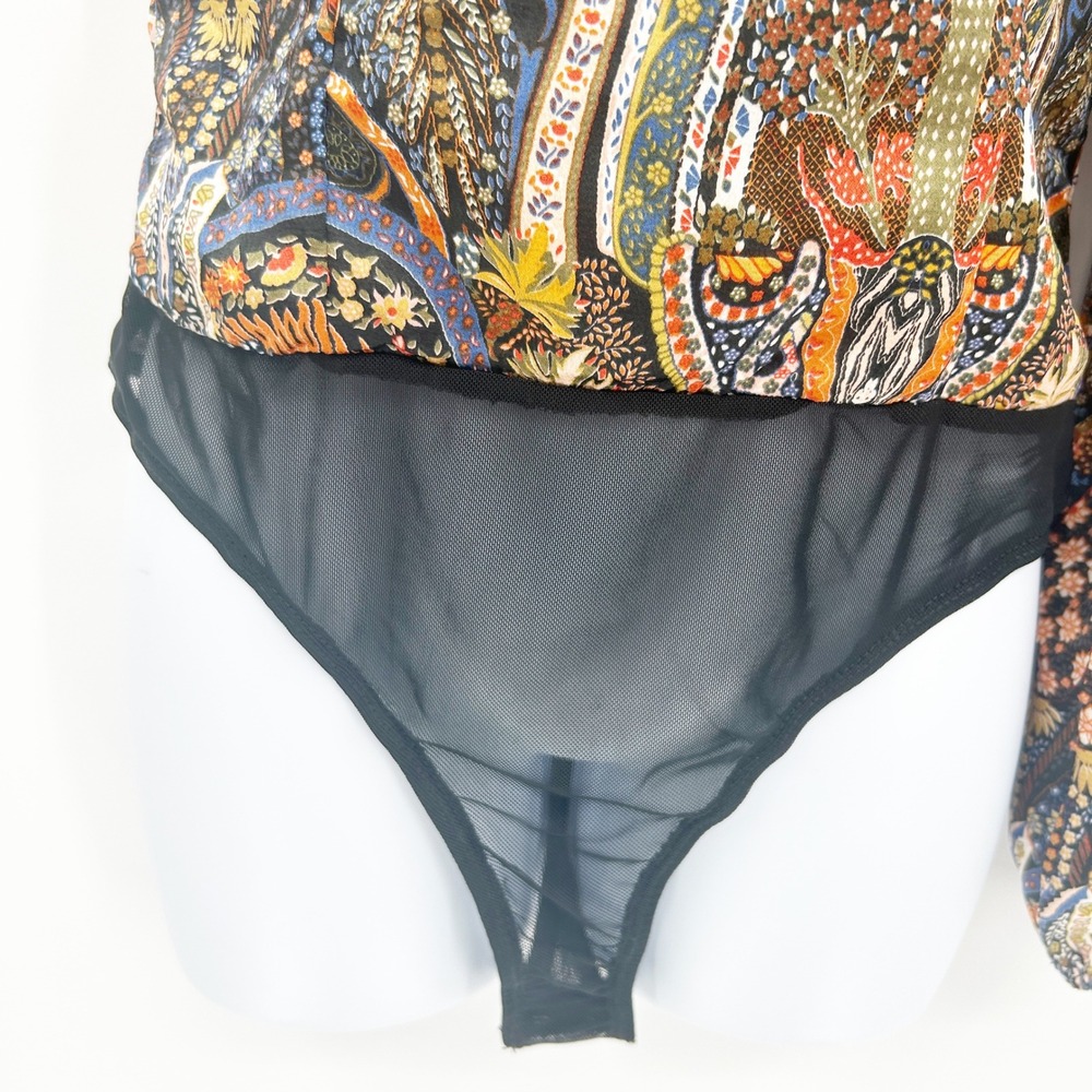 NWT Lulus Womens Mesmerizing Sight Paisley Print One Shoulder Bodysuit Size S - Picture 6 of 15